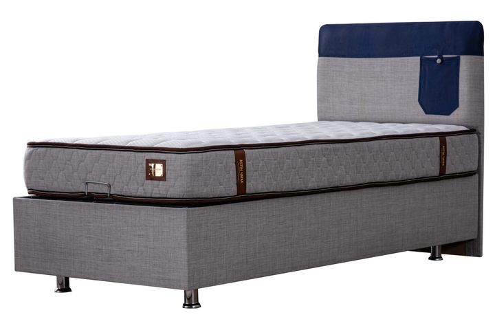 Happy Boxspringbedset, 100x200 cm, Blauw