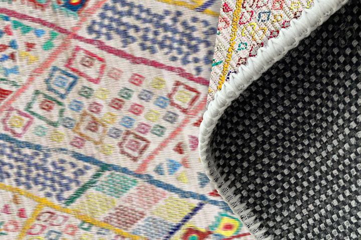 Aida Boujdour Machinetapijt, 80x150 cm, Veelkleurig