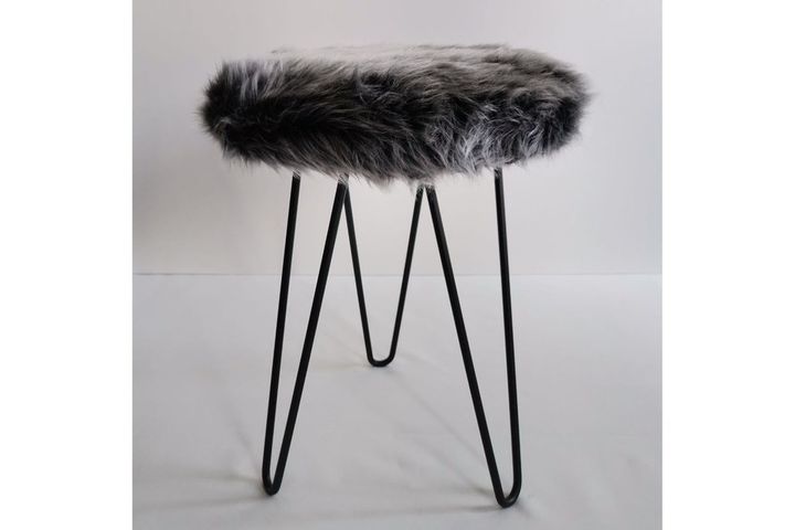 Impala Pluche Poef, Antraciet