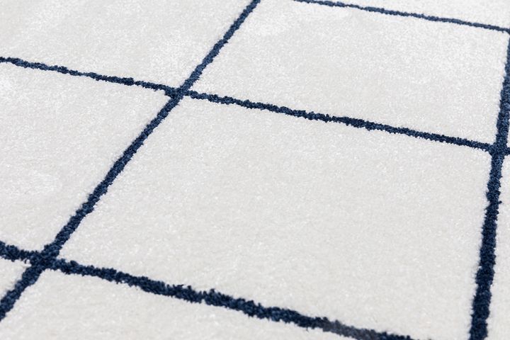 Emma Machinetapijt, 200x290 cm, Wit en Donkerblauw