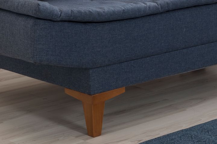 Kelly Fauteuil In Linnen Stof, Donkerblauw