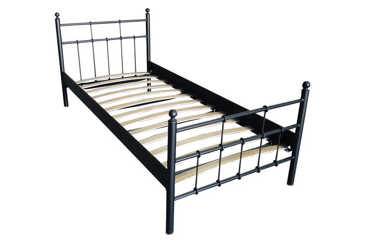 Lalas Metalen Bedframe, 90x200 cm, Zwart