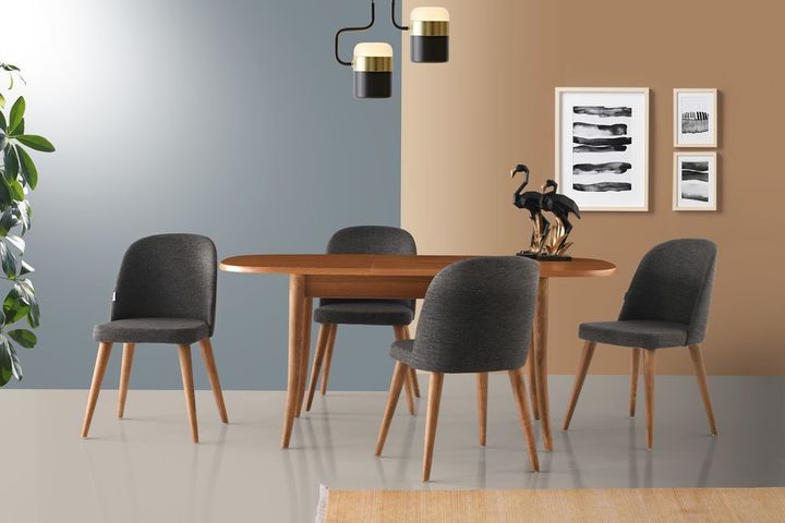 Sortie Ovale Tafel en Donau Stoelenset, 130x75 cm