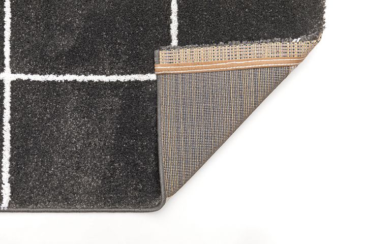 Emma Machinetapijt, 80x150 cm, Antraciet en Wit