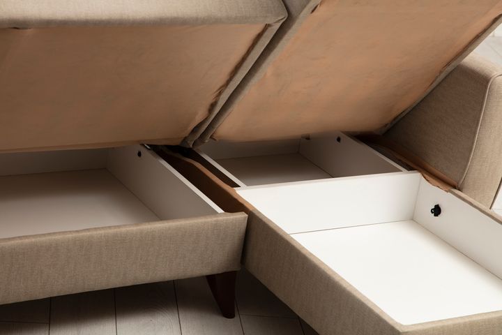Alcoon Hoekbank met Slaapfunctie, Beige