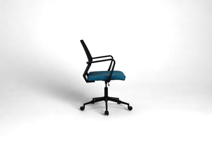 Mesh Bureaustoel met Metalen Poten, Blauw