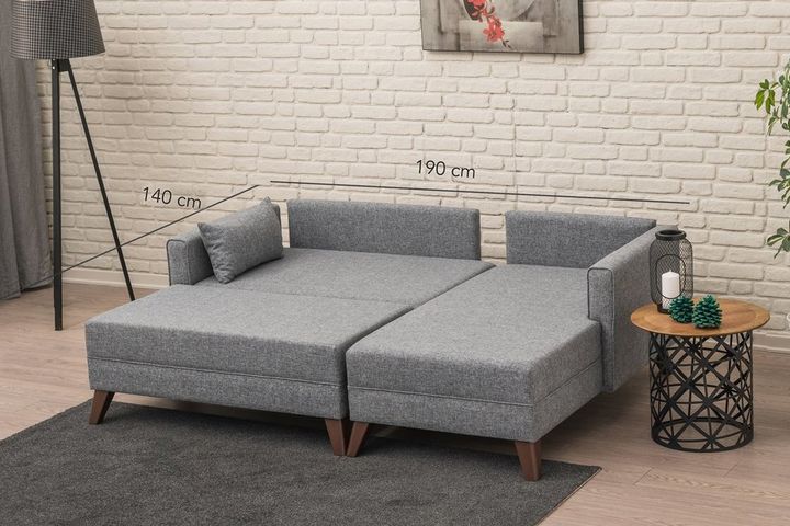 Bella Soft Mini Hoekbank Rechts, Grijs