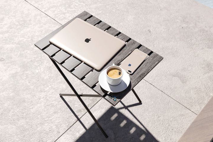 Bino Opklapbare Tuintafel, Rookgrijs