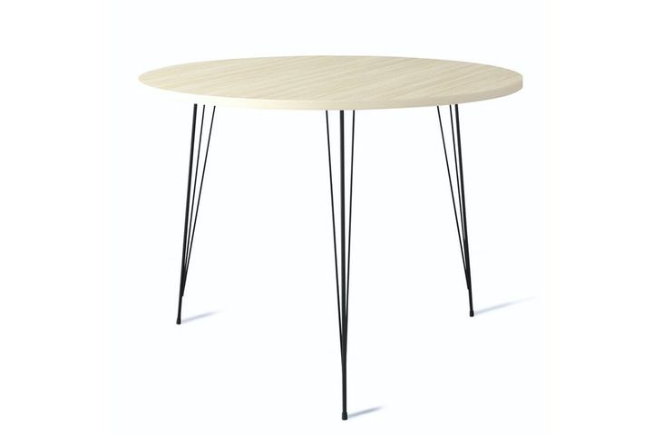 Sandalf Ronde Tafel met Metalen Poten, 90x90 cm, Eik