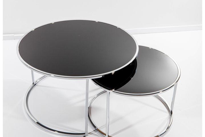 Circles Salontafel, Chroom en Zwart