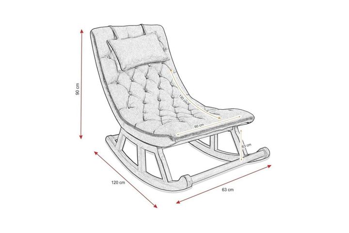 Asedia Maeve Schommelstoel, Bruin & Natuurlijke Kleur