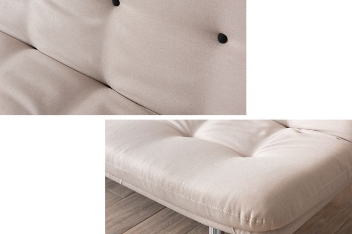 Pafu Hippo Linnen 3-Zitsbank Met Bed Functie, Crème
