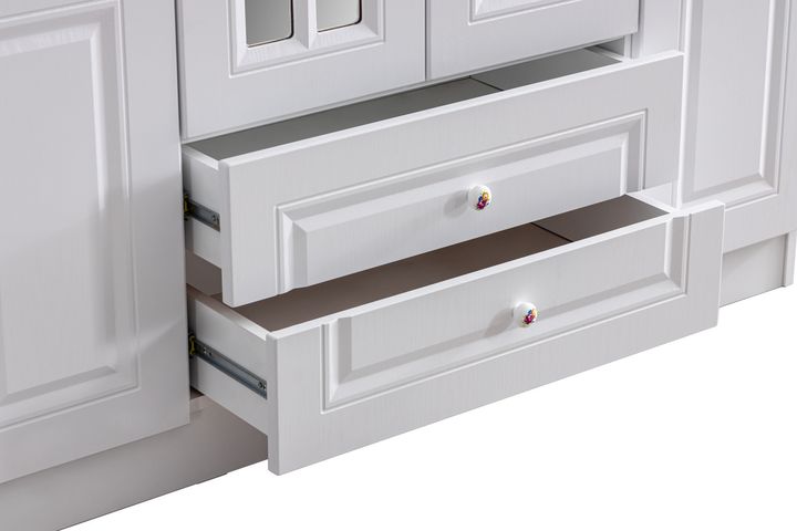 Country West Kledingkast met 6 Deuren, Wit