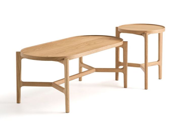 Cree Oval Coffee Table, Light Wood