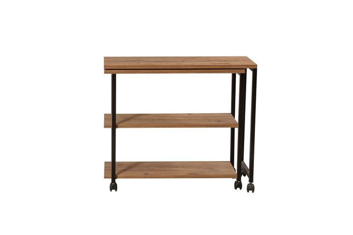 Uberto Rolling Side Table, Walnut