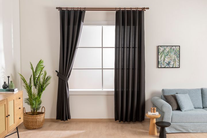 Tierra Darkening Curtain Pair, 240 x 250 cm, Anthracite