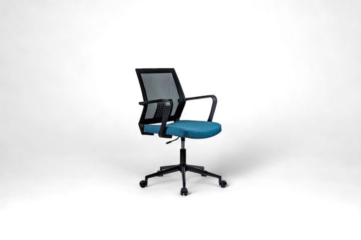 Mesh Bureaustoel met Metalen Poten, Blauw