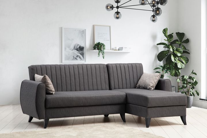 Alcoon Hoekbank met Slaapfunctie, Donkergrijs