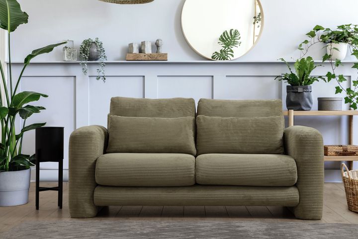 Lilly Ruffelfluwelen 2-Zitsbank, Groen