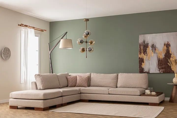 Tulip Hoekbank Links, Creme (Zonder pouf)