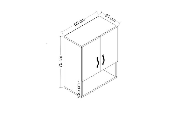 Voda Badkamermeubel, Walnoot en Wit