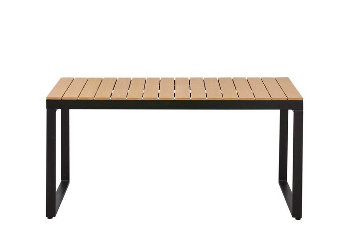 Zenio Garden Table, 80 x 150 cm, Light Wood & Black