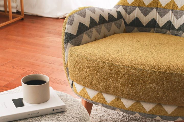 Junia Zigzag Lounge Stoel, Geel