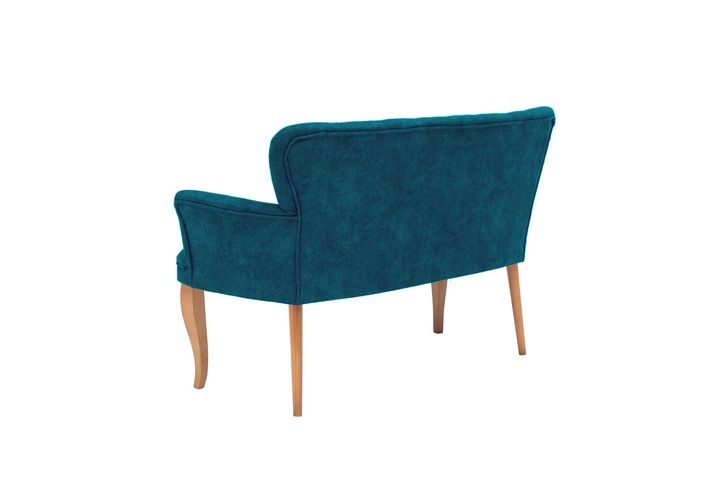 Armens 2-Sitzer Sofa mit Braunen Beinen, Petrol