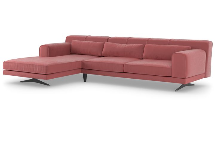 Jivago Corner Sofa Left Chaise, Dusty Pink