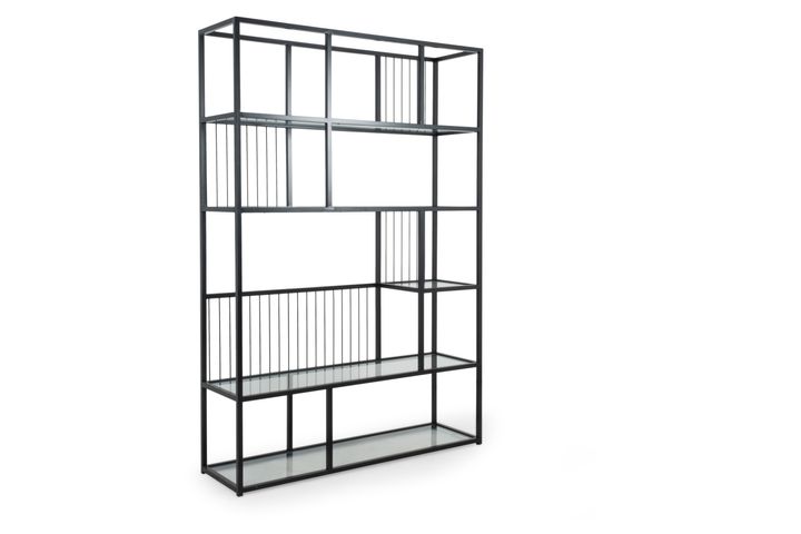 Lola Metalen Boekenkast, Zwart, 120 Cm