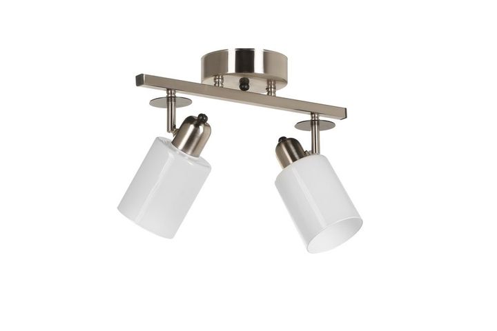 Nomi Glazen Hanglamp met 2 Lampjes, Chroom en Wit