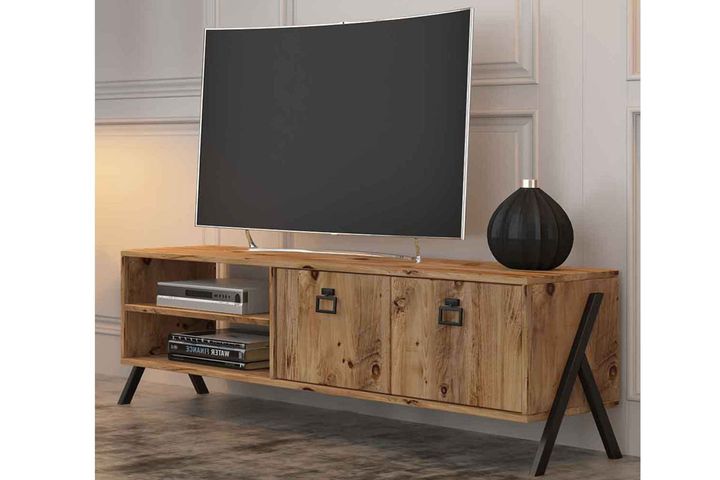 Yanke Tv Meubel met Planken, 150 cm, Walnoot