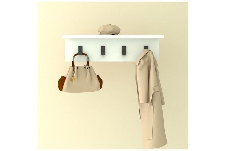 Aila Wall Mounted Coat Rack, White