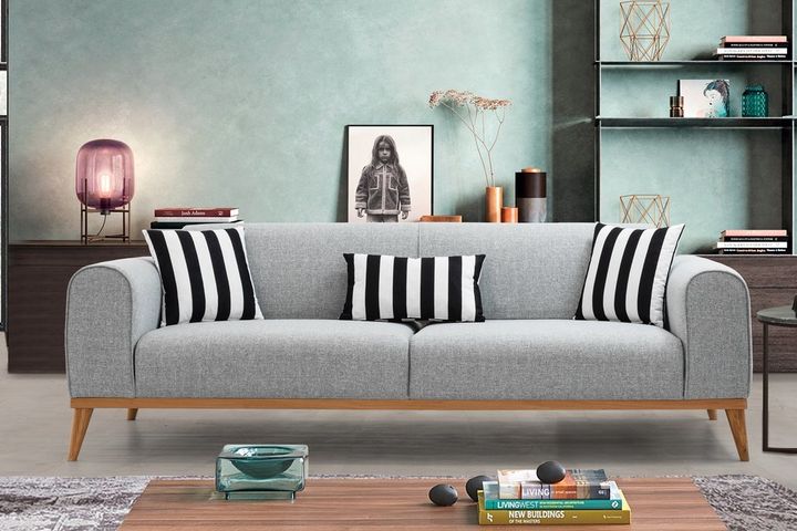 Omega 3-Sitzer Sofa, Grau