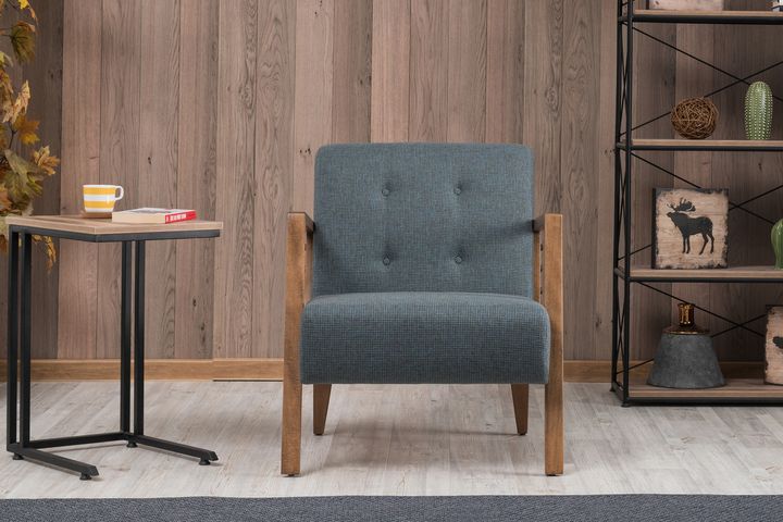 Cinque Terre Fauteuil, met print, Blauw