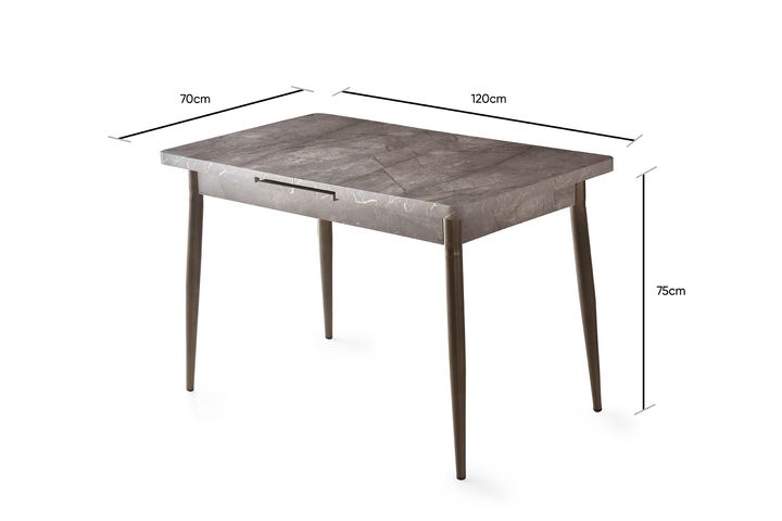 Moon Table And Chair Bench Set, Creme Goud, 120X70