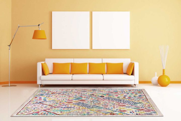 Aida Boujdour Machinetapijt, 80x150 cm, Veelkleurig