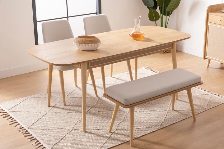 Torenna 6-8 Seat Extendable Dining Table, Oak