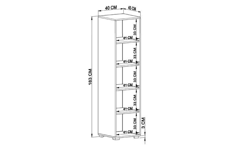 Manorala Kledingkast met 1 Deur en 5 Rekken, Wit en Eik