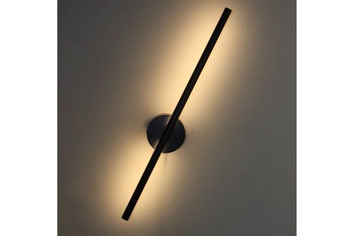 Long Led-Wandlamp, Zwart