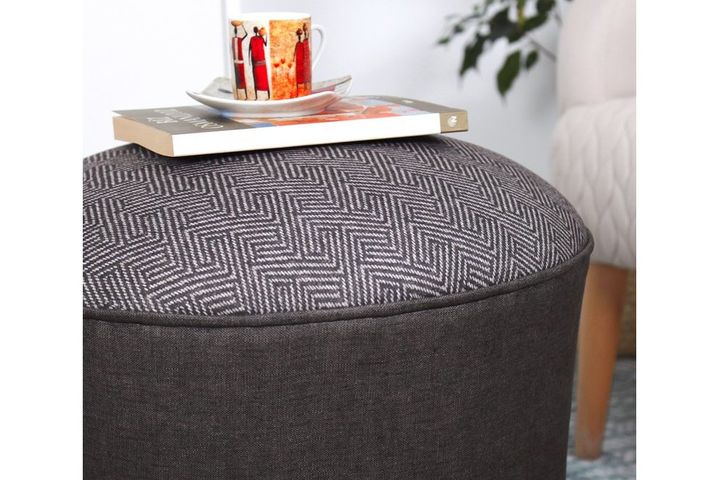 Sandy Poef met Houten Poten, Grijs