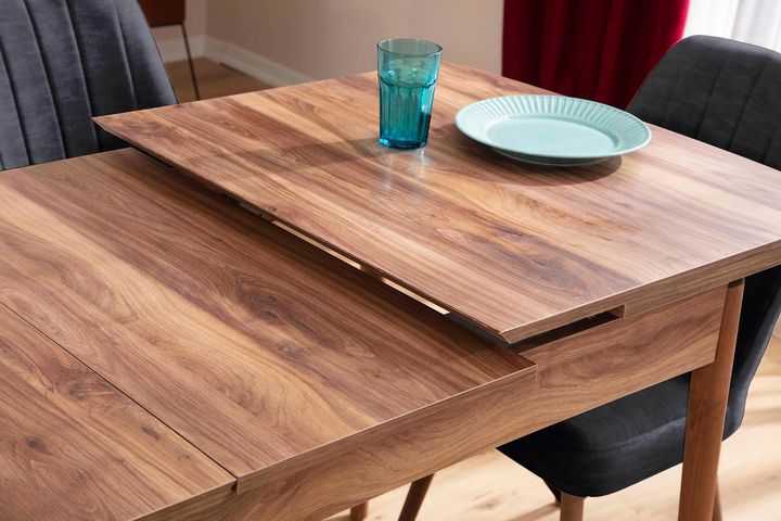 Lydiana Eettafelset voor 4 Personen, 130x80 cm, Antraciet