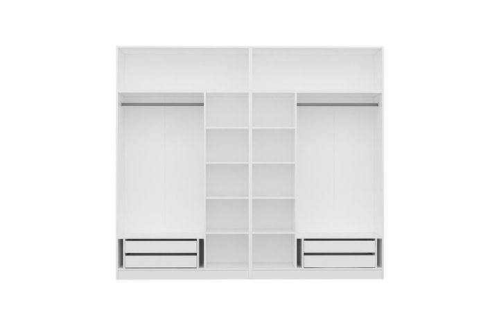 Medway Kledingkast met 6 Deuren, 4 Lades en Bovenkast, Wit