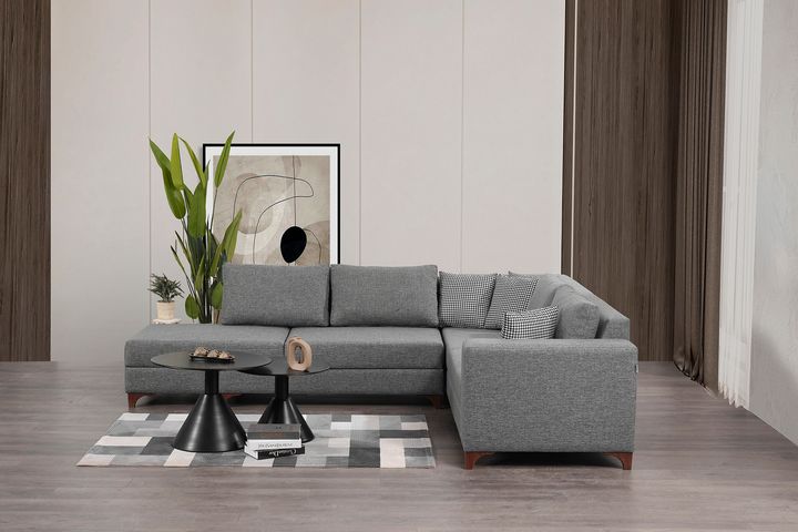 Masse Hoekbank Links, Grijs