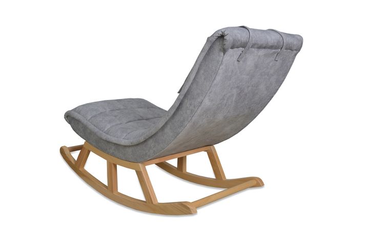 Asedia Maeve Schommelstoel, Grijs & Natuurlijke Kleur