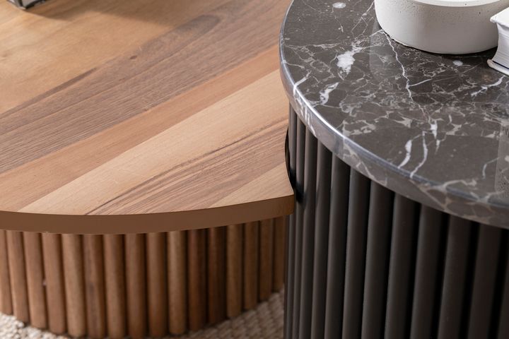Moon Coffee Table, Walnut & Black