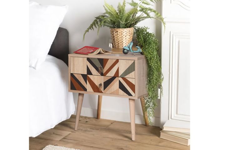 City Triangle Bedside Table, Oak