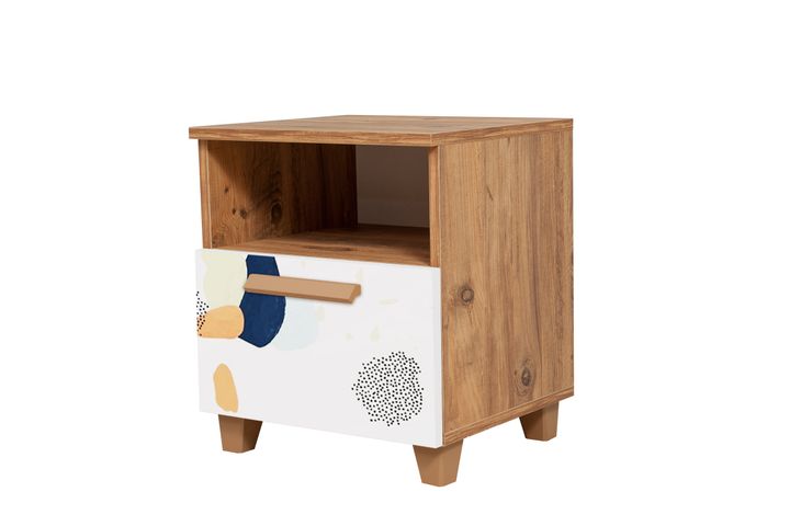 Leva Pied Bedside Table, White