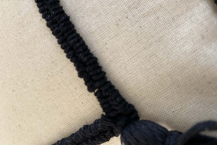 Galia Bohemian Kussen met Kwastjes, 45x45 cm, Zwart