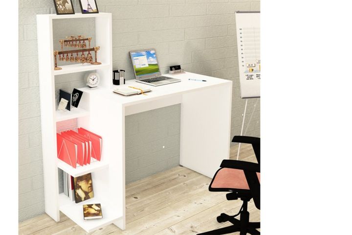 Rafael Desk with Shelf, 112 cm, White